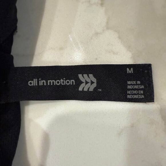 All In Motion Racerback Sports Bra Women's Medium Black Workout Running Training - Picture 5 of 7